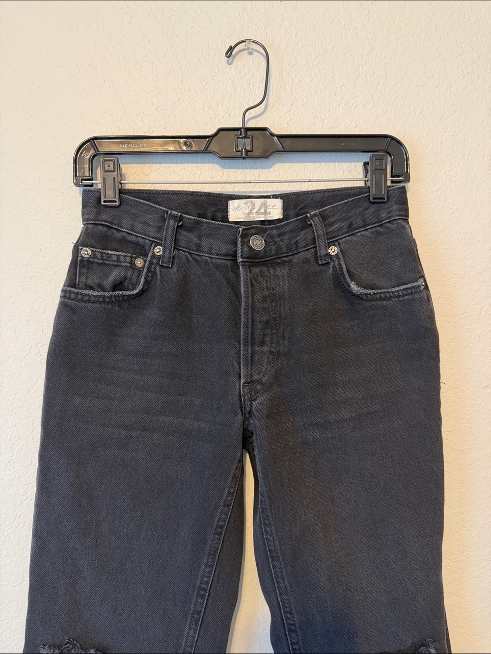 We The Free Maggie Black Distressed Straight-Leg Jeans - Picture 4 of 7